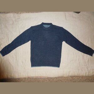 Carbon Mens Sweater S Blue Knit Pullover Cotton